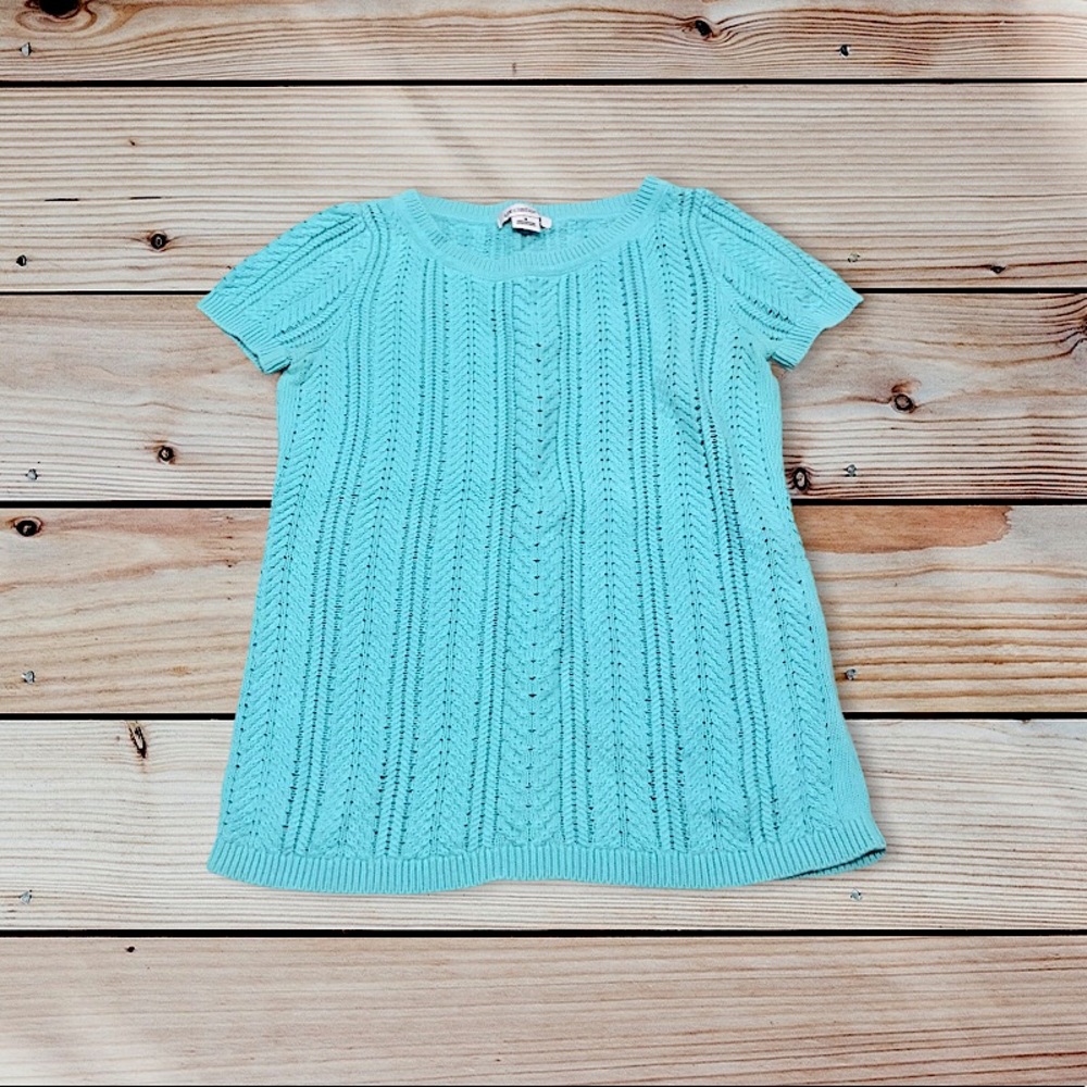 Liz Claiborne Turquoise Short Sleeve Sweater